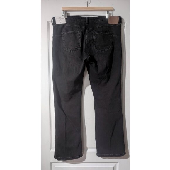 Zara | ZW Mid-Rise Bootcut Contour Jeans In Washed Black - Picture 4 of 13